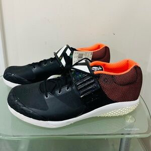 Adidas Adizero‎ Javelin Spikes CG 3836 Black / Orange For Men  Size 14 NEW